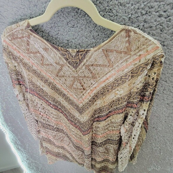 Brittany Black Women's 1X Tunic Top Lined Lacy Top Flared Long Sleeves Vintage - Picture 13 of 13